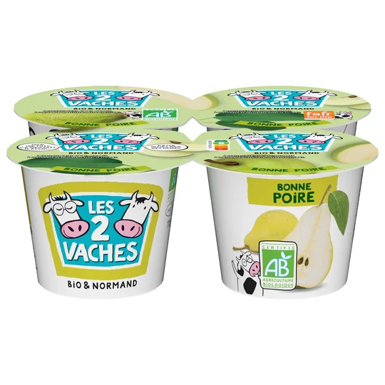 Yaourt fruits bio brassé poire