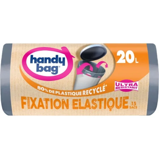Sac poubelle ultra-résistant 20L à fixation élastique