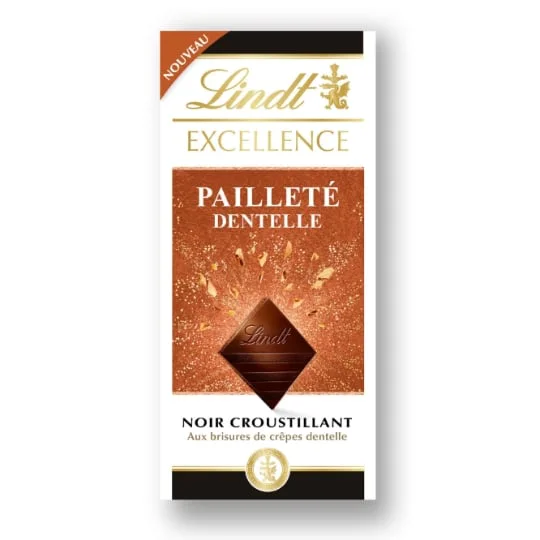 Tablette de chocolat noir crêpe dentelle