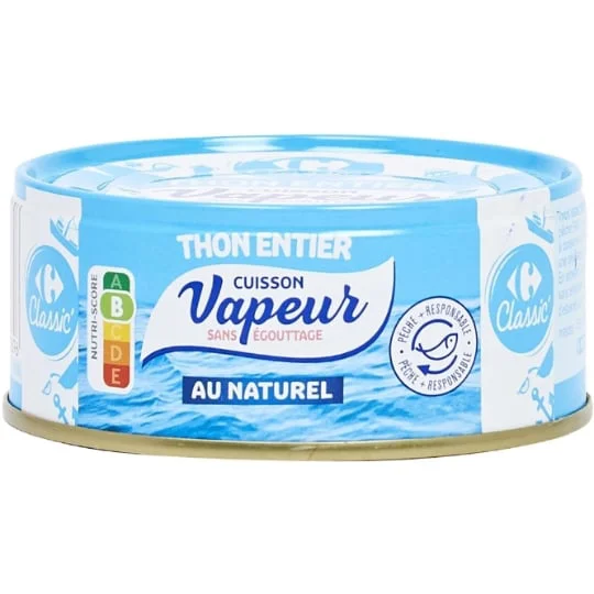 Thon entier au naturel cuisson vapeur