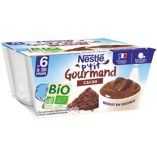 Desserts bébé cacao Bio - dès 6 mois