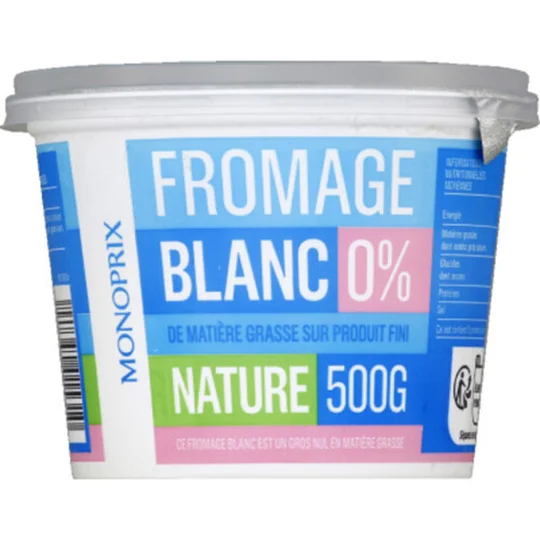 Fromage blanc 0% matières grasses