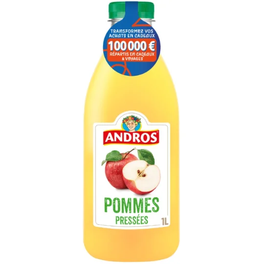 Jus de pommes pressées 100% pur jus sans sucres ajoutés