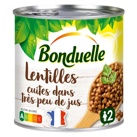 Lentilles cuites dans très peu de jus