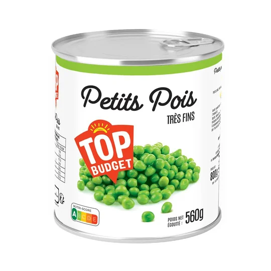 Petits pois très fins à l'étuvé