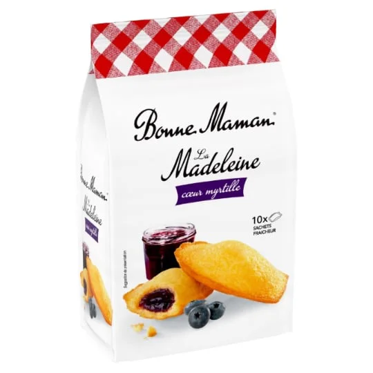 Madeleine coeur myrtille x10 sachets fraîcheur