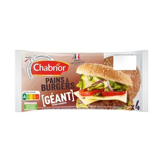Pains à burgers géants à la farine complète