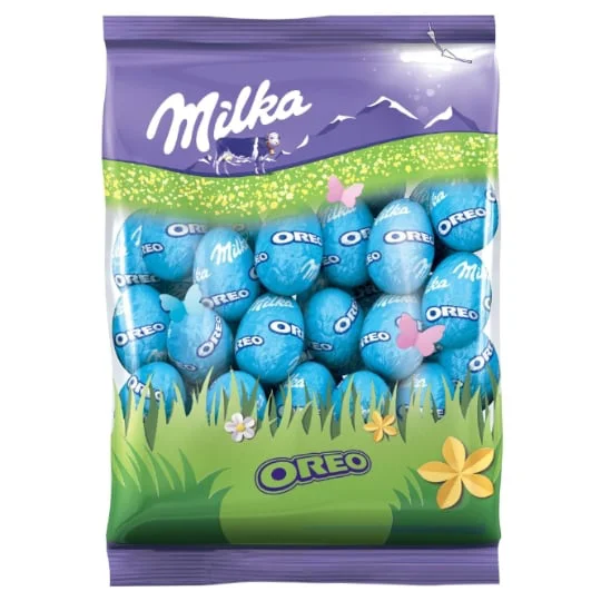 Petits oeufs chocolat au lait fourrés aux éclats d'Oreo