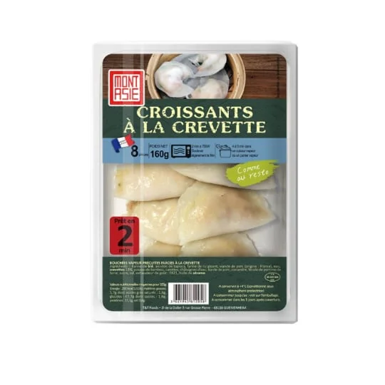 Plat cuisiné croissant aux crevettes