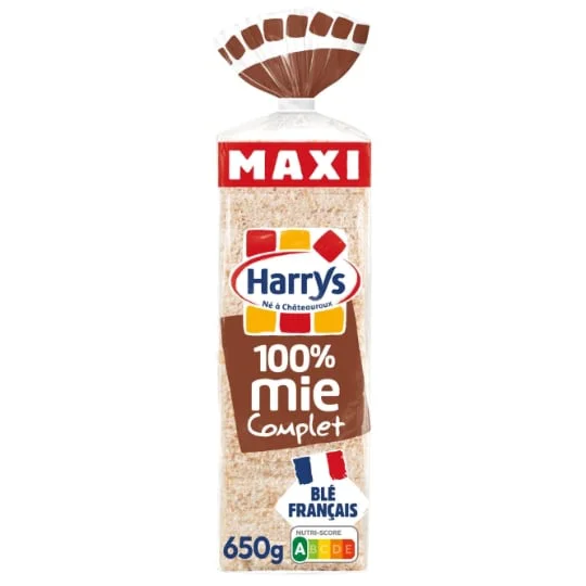 Pain de mie 100% mie complet sans croûte maxi