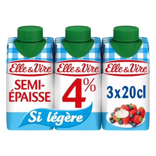 Crème UHT semi-épaisse extra-légère