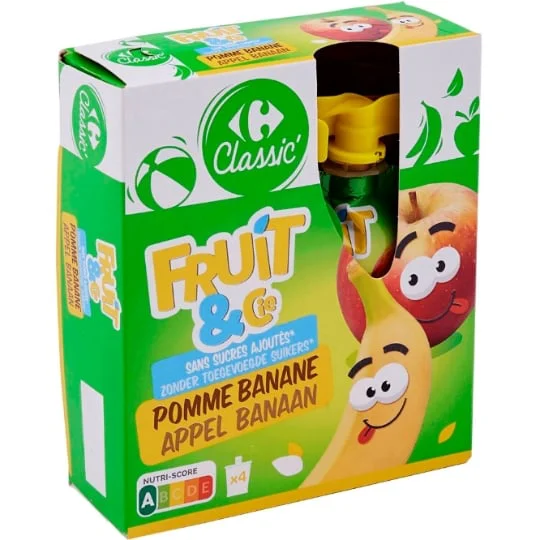 Compote pomme banane s/sucres ajoutés