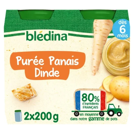 Petit pot bébé dès 6 mois purée panais dinde
