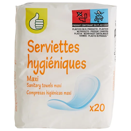 Serviettes hygiéniques sans ailettes maxi