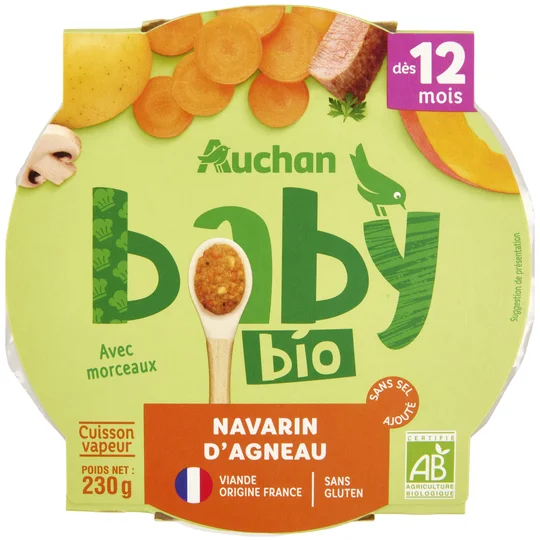 Assiette navarin d'agneau dès 12 mois