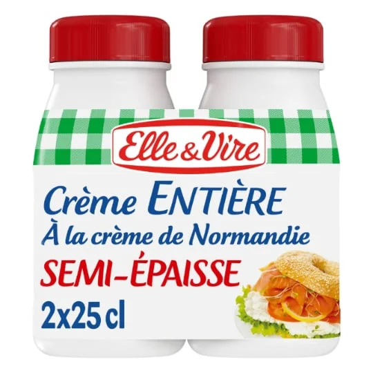 Crème UHT semi-épaisse entière