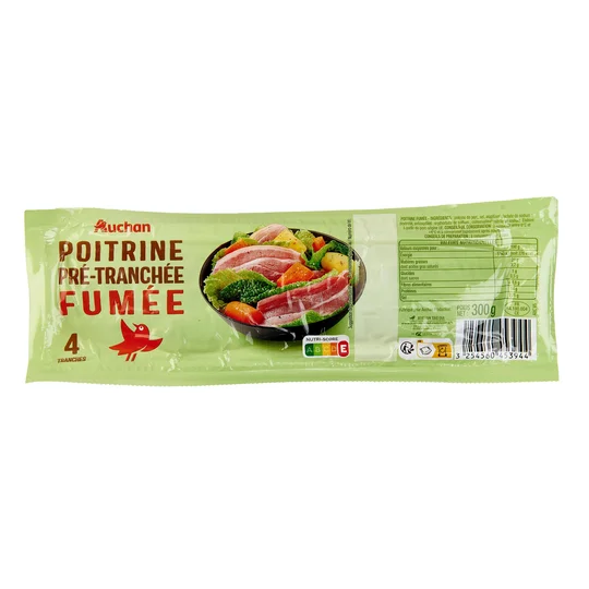 Poitrine fumée prétranchée