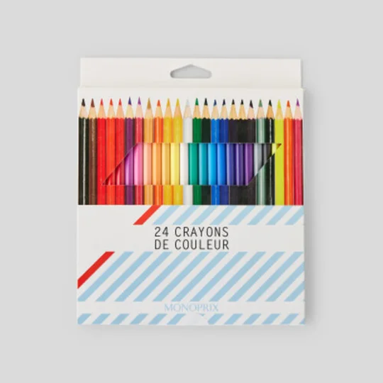 24 Crayons De Couleur 18Cm