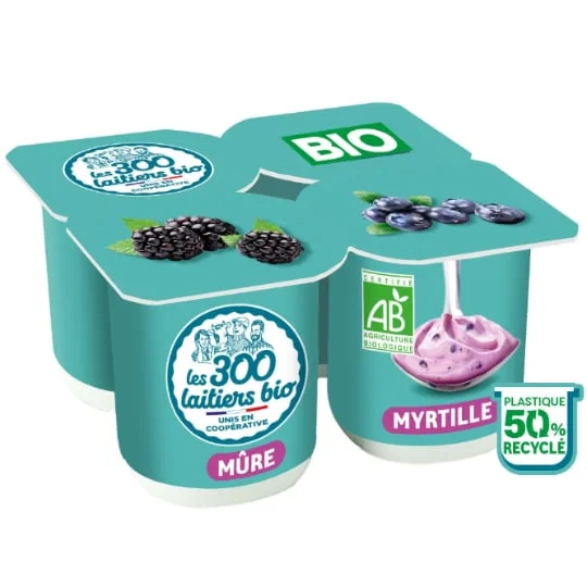 Yaourt mûre myrtille brassé Bio