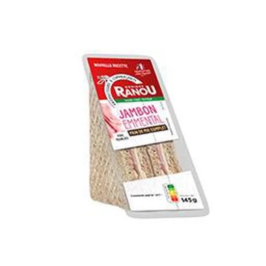 Sandwich jambon emmental pain de mie complet