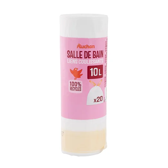 Sacs poubelle salle de bain à liens coulissants 10L