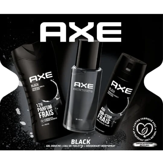 Coffret black, Eau de toilette, Gel douche, Déododrant