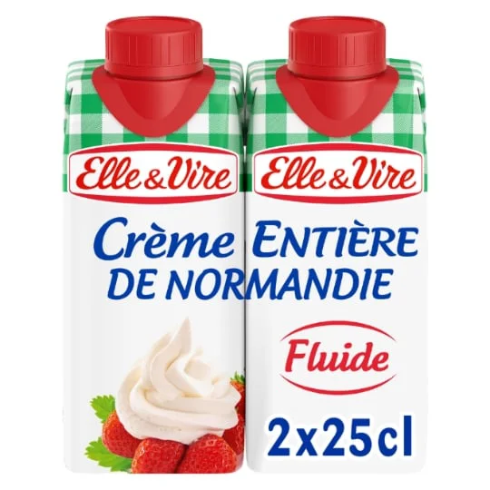 Crème UHT fluide Entière 30% MG brique