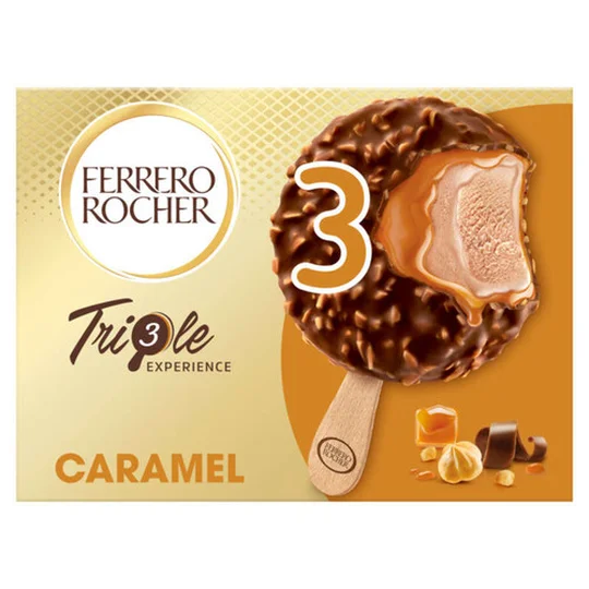 Glace bâtonnet lait noisette caramel x3