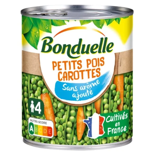 Petits pois carottes sans arôme ajouté