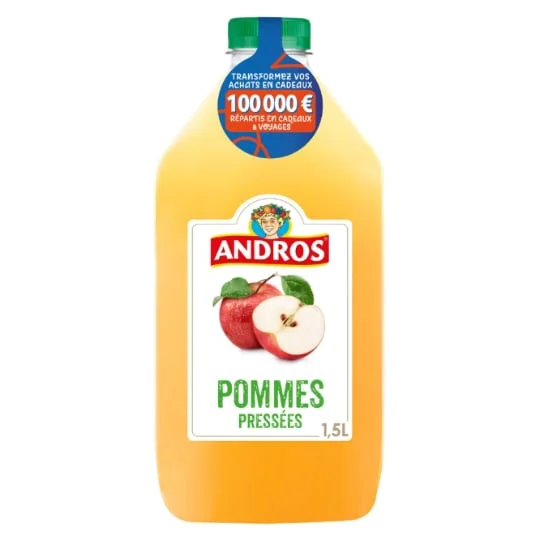 Jus de pommes pressées 100% pur jus sans sucres ajoutés