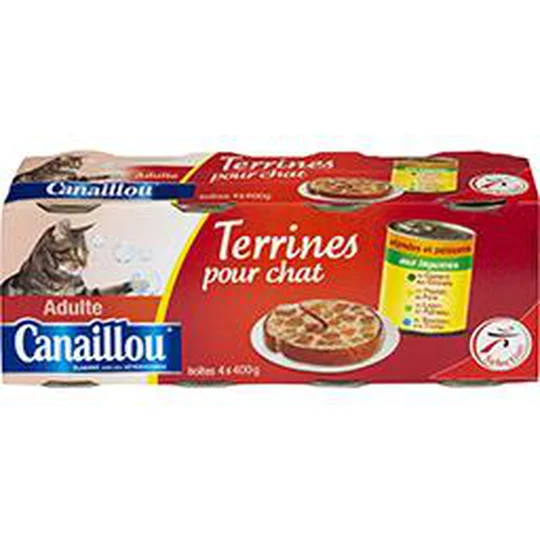 Assortiment de terrines pour chats