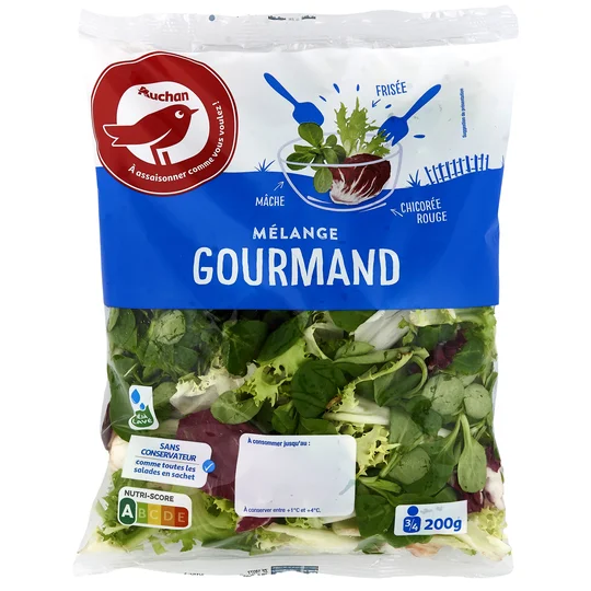 Mélange gourmand de frisée mâche et chicorée rouge