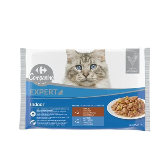 Pâtée pour chat D'intérieur en sauce au veau & thon