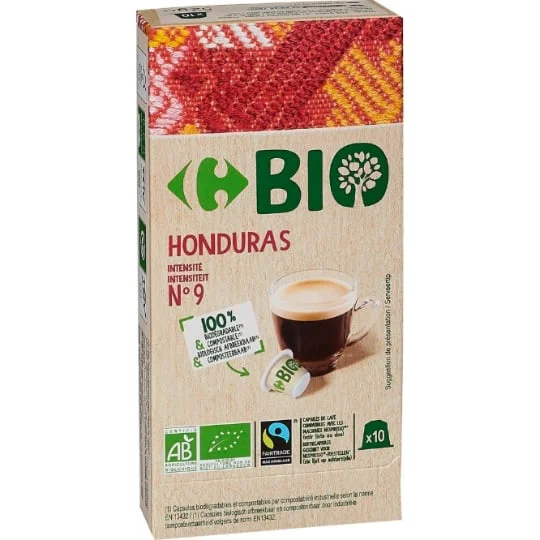 Café capsules Compatibles Nespresso bio Honduras intensité 9