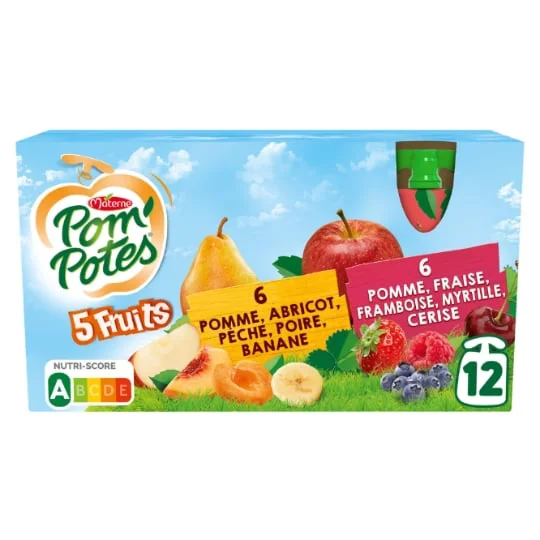 Compote pommes fruits rouges & pommes fruits jaunes SSA