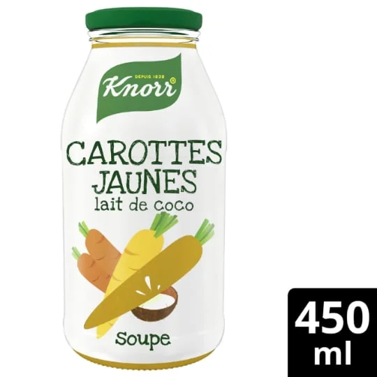Soupe carotte jaune & lait de coco