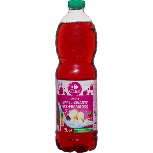 Boisson pomme cassis framboise