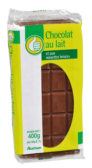 Tablette de chocolat au lait et noisettes