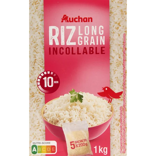 Riz long grain incollable sachets cuisson prêt en 10 min