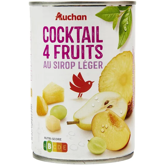 Cocktail de 4 fruits au sirop léger