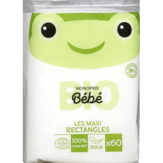 Les Maxi Rectangles 100% coton bio doux - Bébé