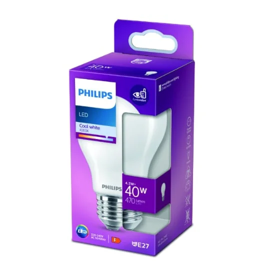 Ampoule LED E27 Standard Blanc-froid Dépolie 40W x1
