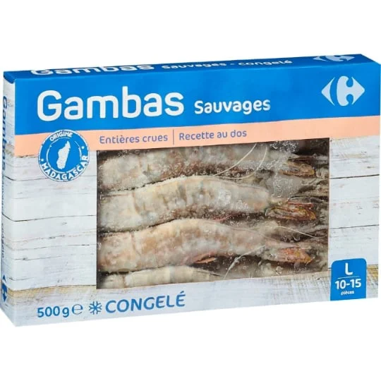 Gambas entières crues