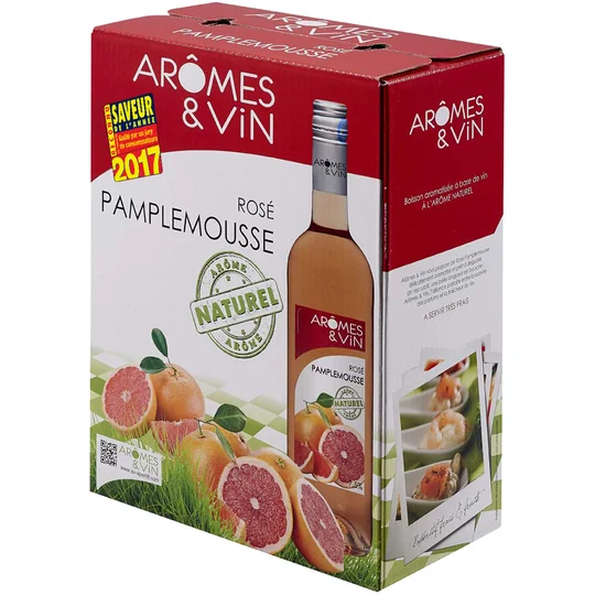 Boisson à base de vin et d'arômes pamplemousse rosé