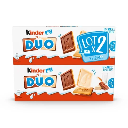 Biscuits duo chocolat au lait et chocolat blanc