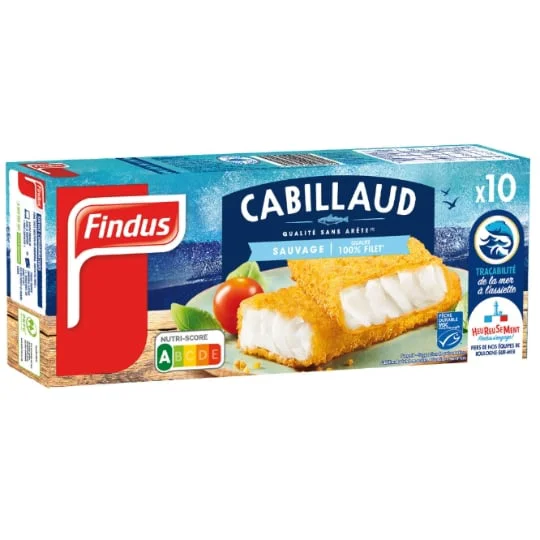 Poisson pané tranches de cabillaud