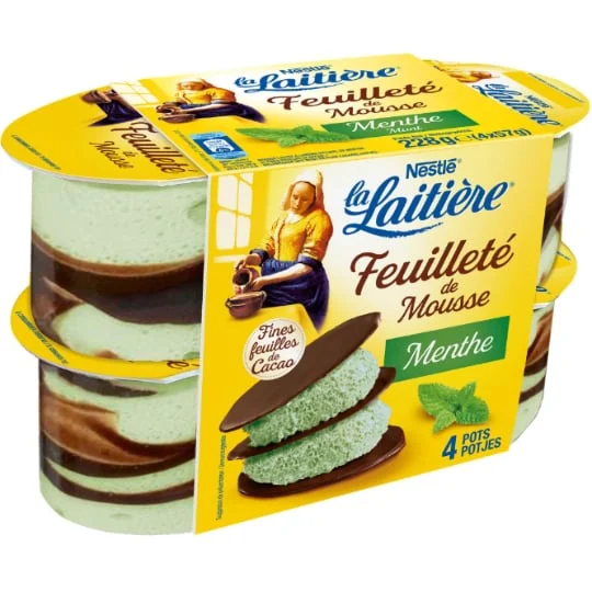 Mousse au chocolat Feuilleté de Mousse menthe