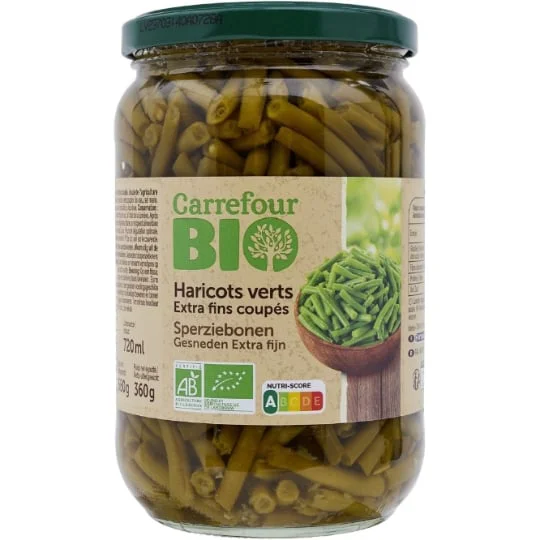 Haricots verts bio extra fin coupés