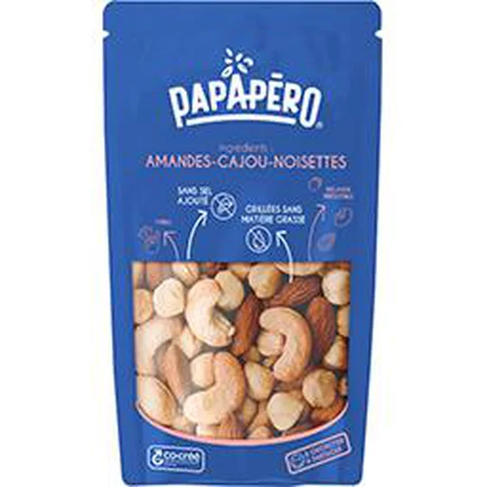 Amandes, noix de cajou, noisettes grillées sans sel & sans matière grasse