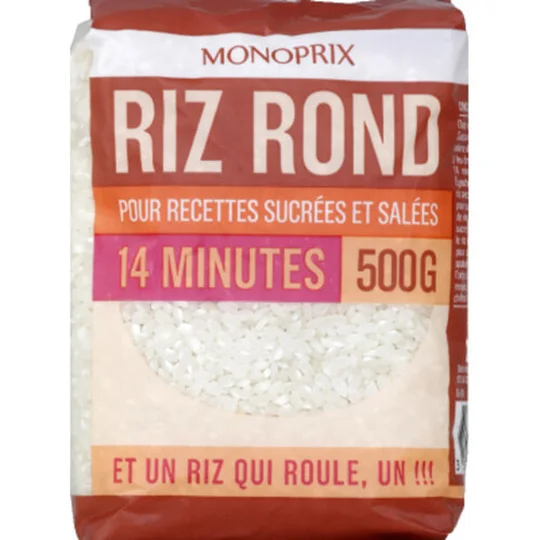 Riz rond pour recettes sucrées et salées
